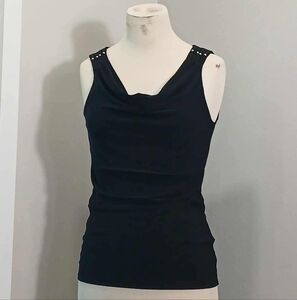 #55 White House Black Market Studded Black Tank Top